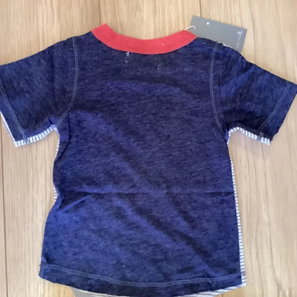 NWY. Miki Miette Brand Baby Boys 6 mos. 2 pc Shorts & Top Set